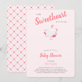 Invitación Un Chica de corazón rosado muy querido Baby Shower