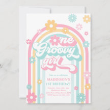 Un Chica de Groovy Boho Daisy Rainbow Primer cumpl
