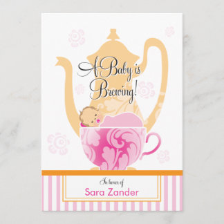 Invitación Un chica de la fiesta del té el | de Baby Shower