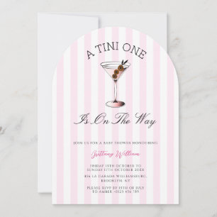 Invitación Un Chica rosado de Martini Tini Baby Shower