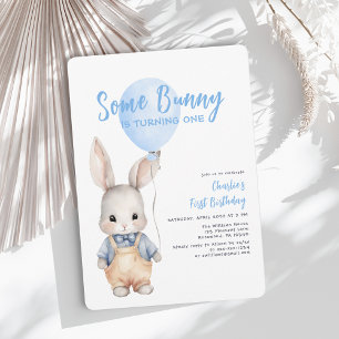 Invitación Un chico azul conejito