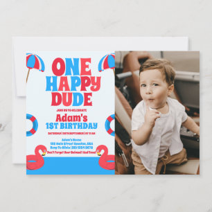 Invitación Un Chico Feliz Cumpleaños de Verano Tropical 1