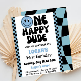 Invitación Un chico feliz primer cumpleaños