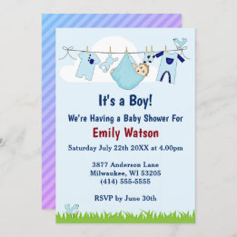 Invitación Un chico lindo en el Baby Shower del Boho de Cloth