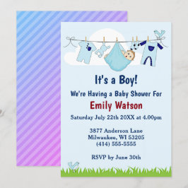 Invitación Un chico lindo en el Baby Shower del Boho de Cloth