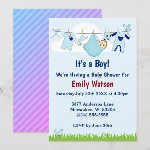 Invitación Un chico lindo en el Baby Shower del Boho de Cloth