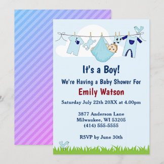 Invitación Un chico lindo en el Baby Shower del Boho de Cloth