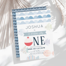 Un chico pescador blanco primer cumpleaños