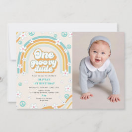 Invitación Un chico retro de Groovy Fiesta de cumpleaños foto