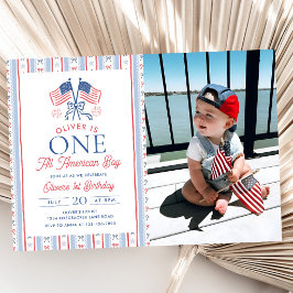 Invitación Un chico totalmente americano foto de cumpleaños d