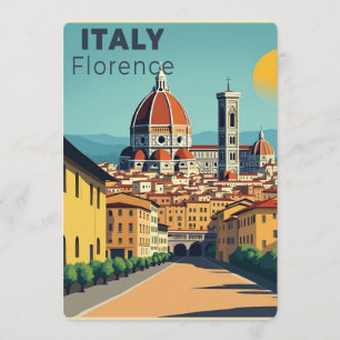 Invitación Un clásico cartel de viaje nostálgico: Florencia, 