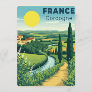 Invitación Un clásico cartel de viaje nostálgico Francia Dord