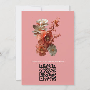 Invitación Un color suave de las flores de Peach Fuzz