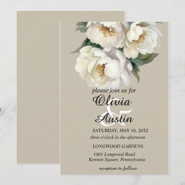 Invitación Un comienzo floreciente (Anverso / Reverso)