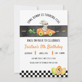 Invitación Un conejo cumple cinco años en la carrera de conej