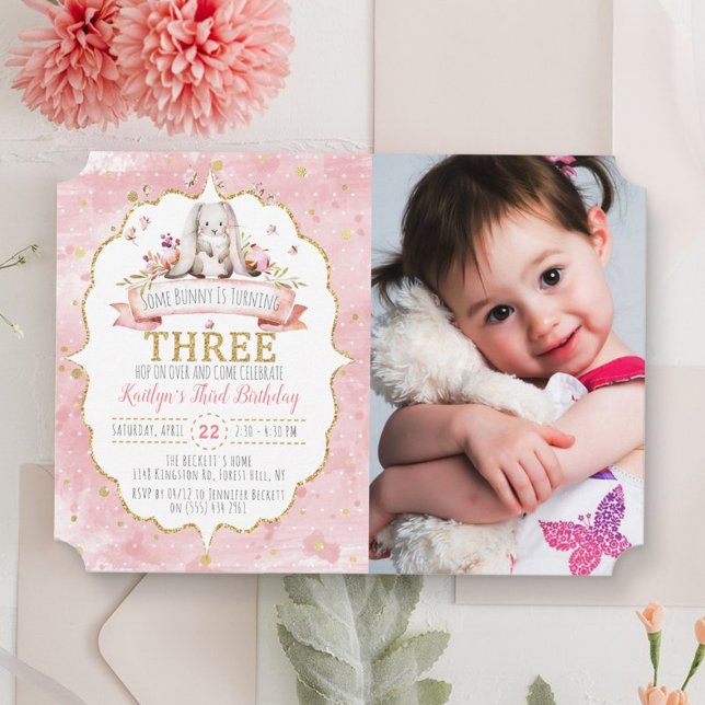 Invitación Un conejo cumple tres años (Subido por el creador)