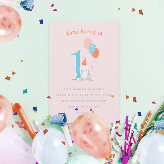 Invitación Un conejo es un pastel dulce primer cumpleaños (Subido por el creador)