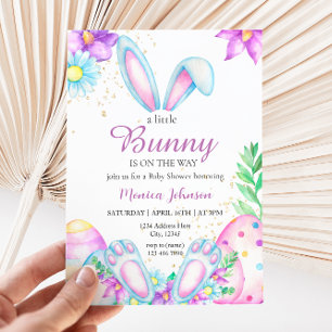 Invitación Un conejo está en camino a Baby Shower