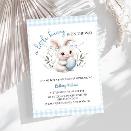 Invitación Un conejo está en la ruta del Baby Shower Blue Boy