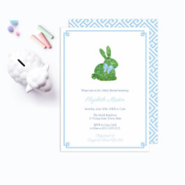 Invitación Un conejo preppy Spring Little Boy Baby Shower