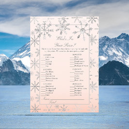 Invitación Un copo de nieve rosado ¿Qué hay en tu juego de du