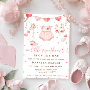 Invitación Un Corazón Dulce Está En Camino De Baby Shower