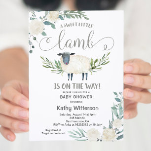 Invitación Un cordero dulce está en camino a Baby Shower