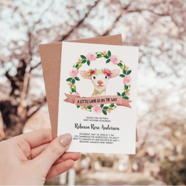 Invitación Un cordero está en camino a Baby Shower (Subido por el creador)