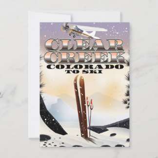 Invitación Un Creek Claro, poster de Esquí de Colorado.