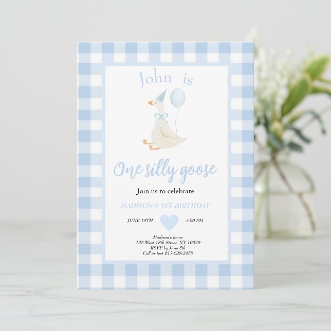 Invitación Un Cumpleaños de Primer Año de Primavera de un Gan (Anverso de pie)