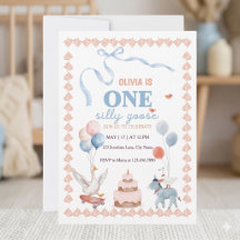 Un Cumpleaños de una Niña Silly Goose Acuarela