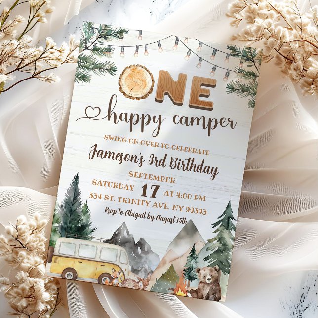 Invitación Un Cumpleaños Feliz en el Bosque para Niños Campis (Subido por el creador)