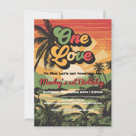 Invitación Un cumpleaños jamaiquino del Reggae de Amor