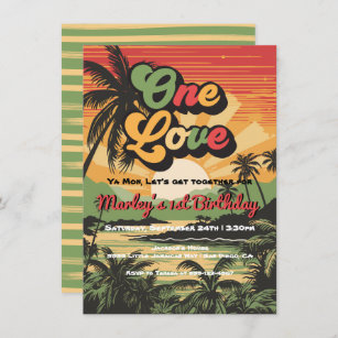 Invitación Un cumpleaños jamaiquino del Reggae de Amor