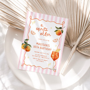 Invitación Un Cumpleaños Más Antiguo Dibujado a Mano Spritz