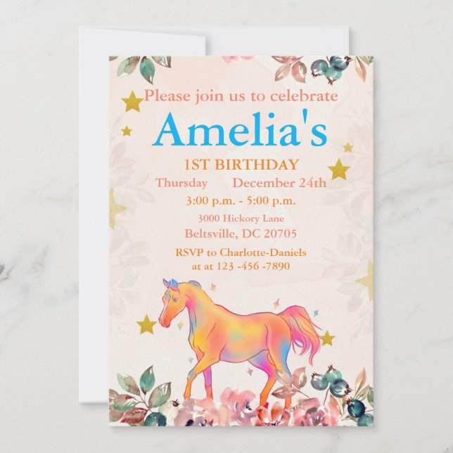 Invitación Un cumpleaños salvaje (Anverso)
