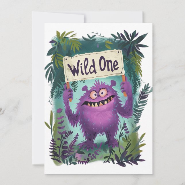 Invitación Un cumpleaños salvaje (Anverso)