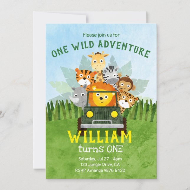 Invitación Un cumpleaños salvaje salvaje de la aventura el | (Anverso)