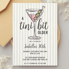 Invitación Un Cumpleaños Tini Bit Más Viejo con Martini Verde