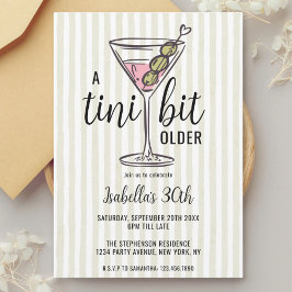 Invitación Un Cumpleaños Tini Bit Más Viejo con Martini Verde