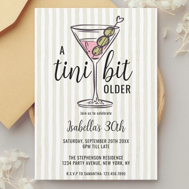 Invitación Un Cumpleaños Tini Bit Más Viejo con Martini Verde (Subido por el creador)
