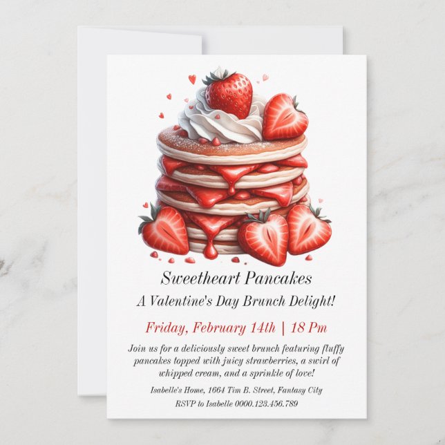 Invitación ¡Un delicioso brunch del Día de San Valentín! (Anverso)