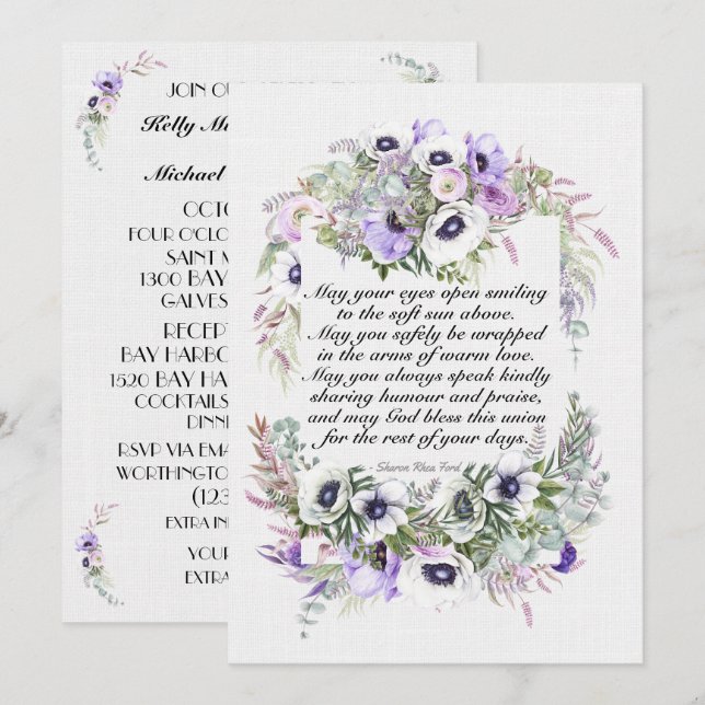 Invitación Un Día Agradable Para Un Boda (Anverso / Reverso)