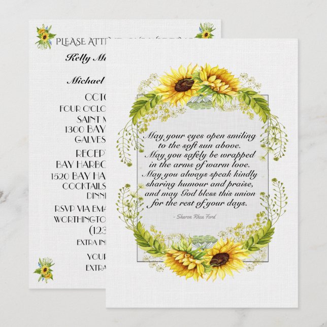 Invitación Un Día Agradable Para Un Boda - (Anverso / Reverso)