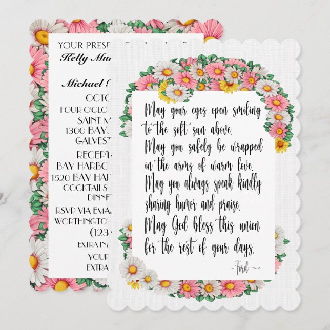Invitación Un Día Agradable Para Un Boda - Volver (Anverso / Reverso)