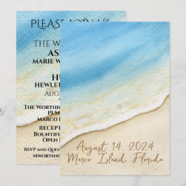 Invitación Un Día Agradable Para Una Boda En La Playa - Invit