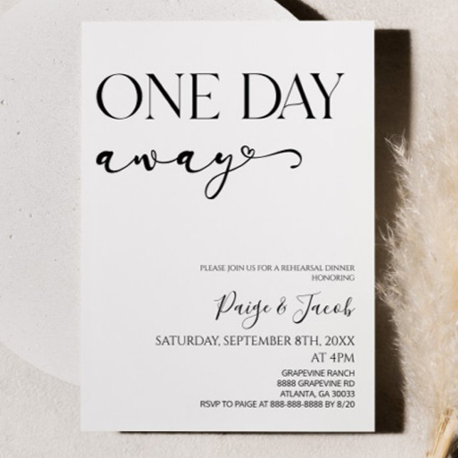 Invitación Un día antes de la cena de ensayo de Bodas Minimal (Subido por el creador)
