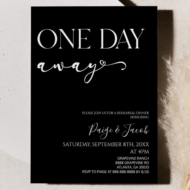 Invitación Un día antes de la cena de ensayo de Bodas Minimal (Subido por el creador)