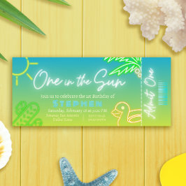 Invitación Un día en el sol - boleto de cumpleaños de niño