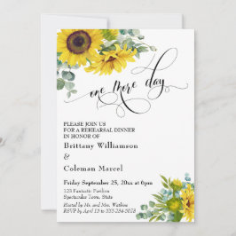 Invitación Un día más acuarela Floral Ensayo de cena